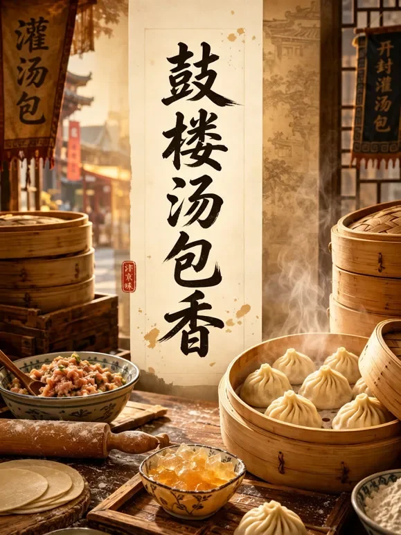 鼓楼汤包香动漫海报