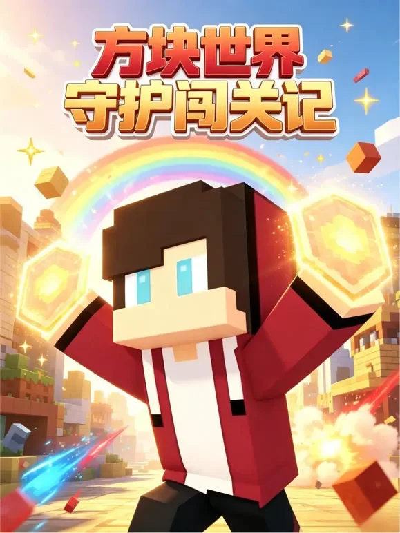 方块世界守护闯关记动漫海报