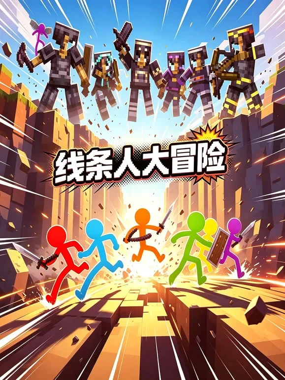 线条人大冒险动漫海报