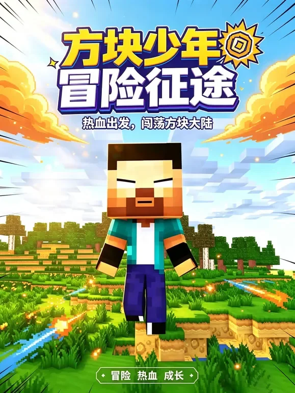 方块少年冒险征途动漫海报
