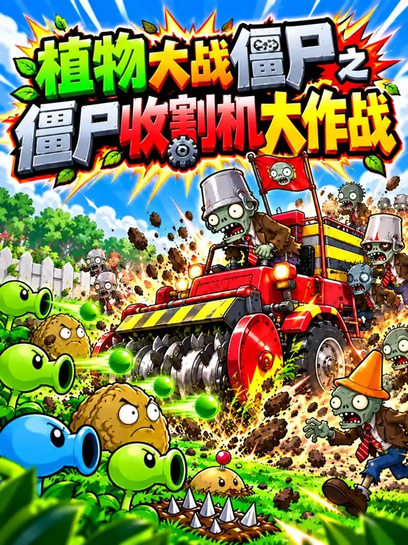 植物大战僵尸之僵尸收割机大作战动漫海报