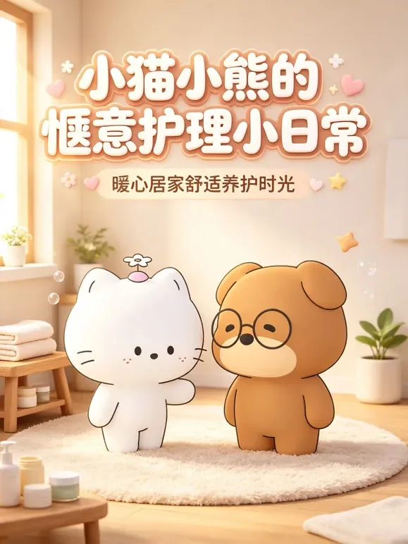 小猫小熊的惬意护理小日常动漫海报