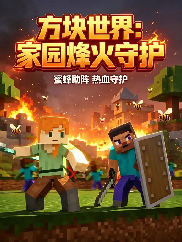 方块世界：家园烽火守护动漫海报