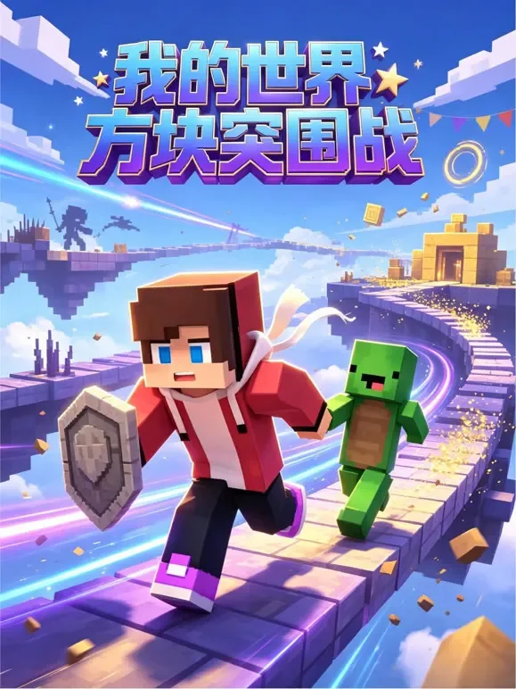 我的世界方块突围战动漫海报
