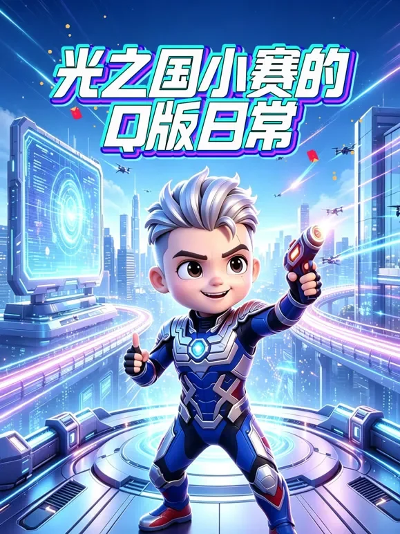 光之国小赛的Q版日常动漫海报