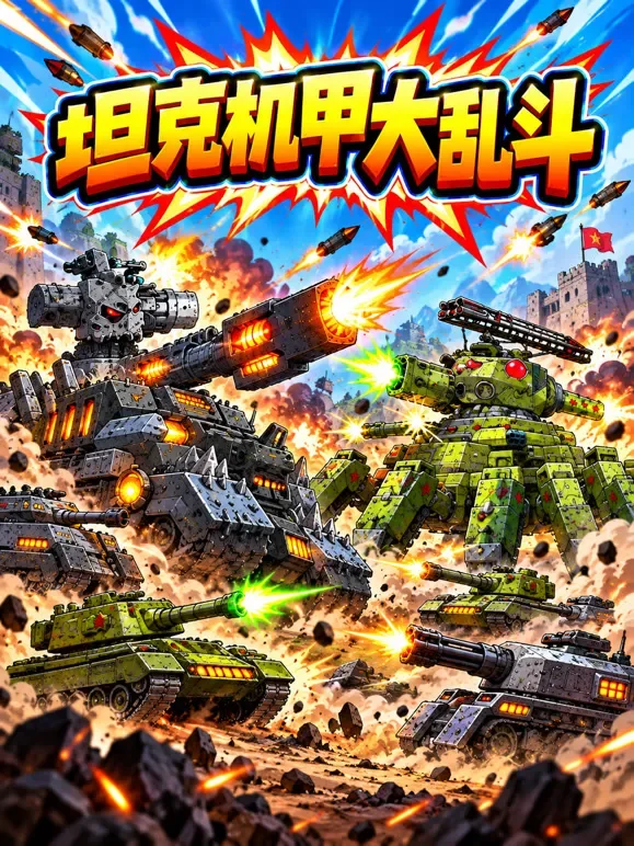 坦克机甲大乱斗动漫海报