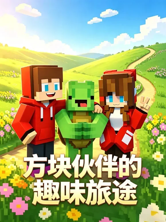 方块伙伴的趣味旅途动漫海报