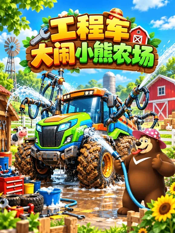 工程车大闹小熊农场动漫海报