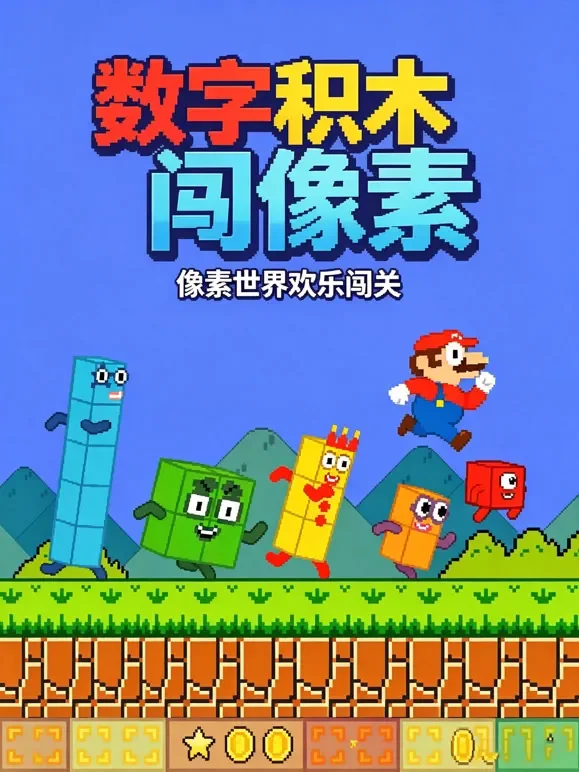 数字积木闯像素动漫海报