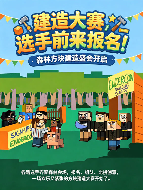 建造大赛，选手前来报名！
