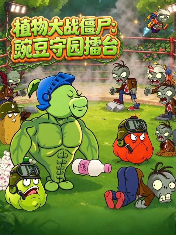 植物大战僵尸：豌豆守园擂台动漫海报
