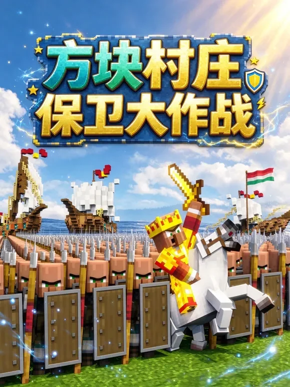 方块村庄保卫大作战动漫海报