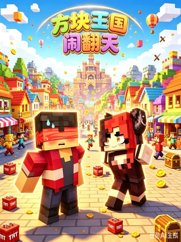 方块王国闹翻天动漫海报
