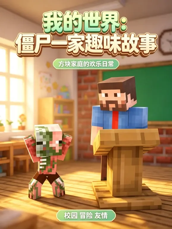 我的世界：僵尸一家趣味故事动漫海报