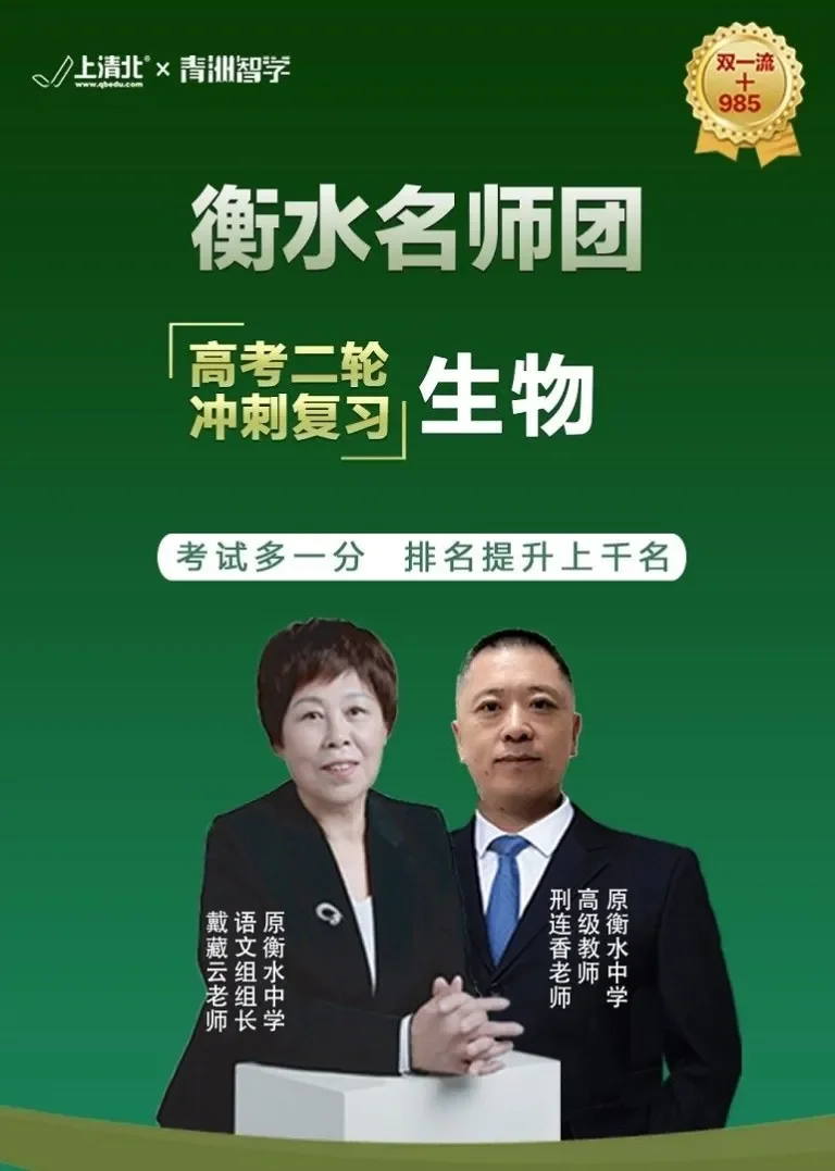 衡水中学名师班2020高考生物二轮冲刺复习3动漫海报