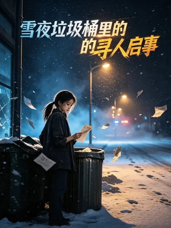 雪夜垃圾桶里的寻人启事短剧海报