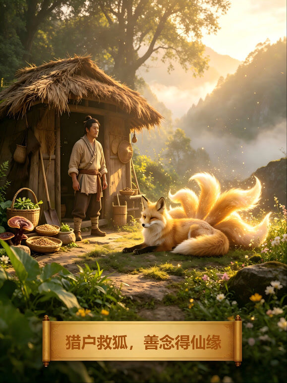猎户救狐，善念得仙缘