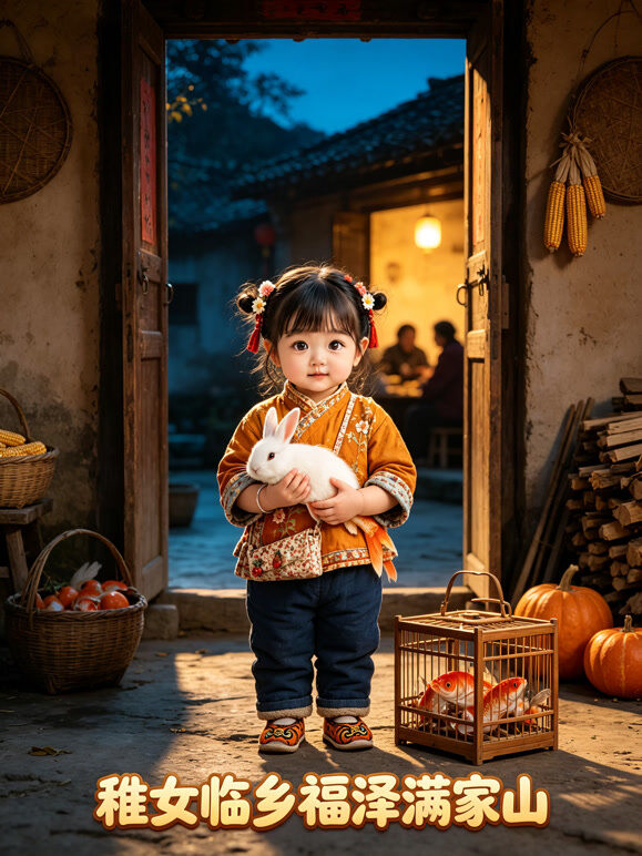 稚女临乡福泽满家山