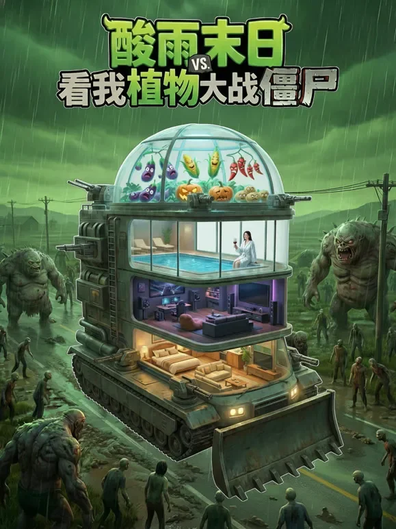 酸雨末日看我植物大战僵尸短剧海报