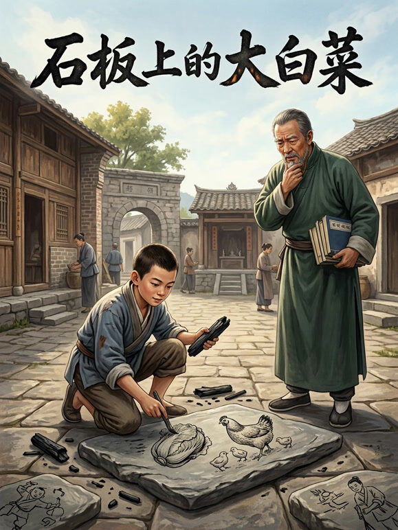 石板上的大白菜