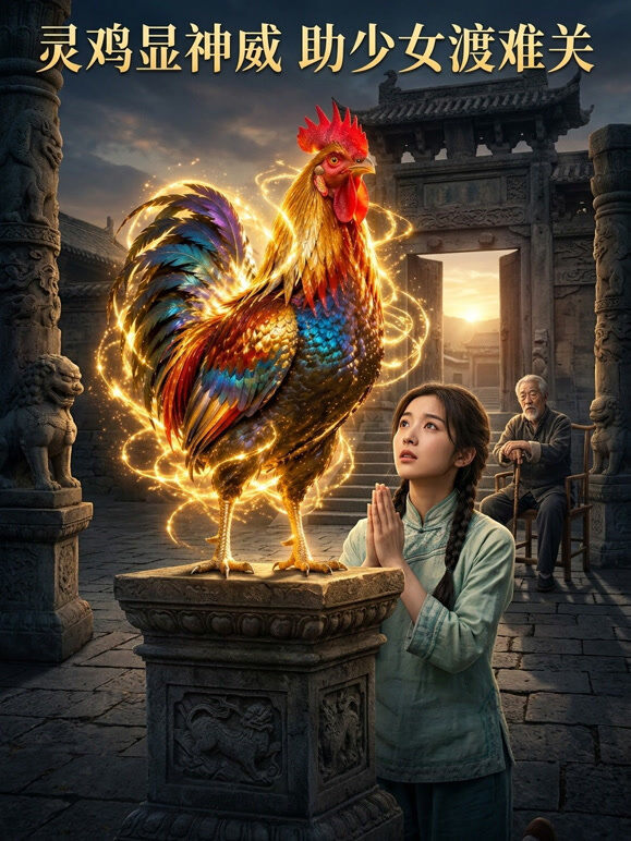 灵鸡显神威助少女渡难关