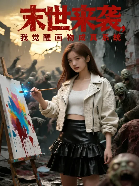 末世来袭，我觉醒画物成真系统短剧海报