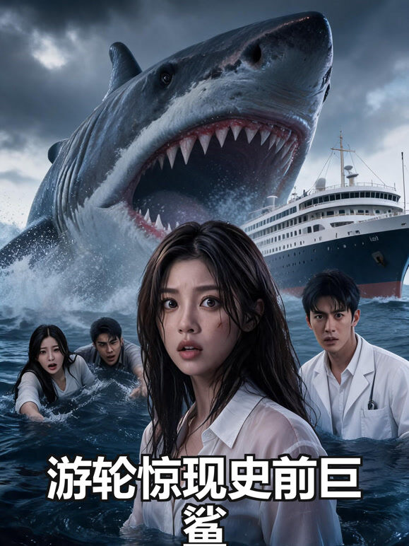 游轮惊现史前巨鲨