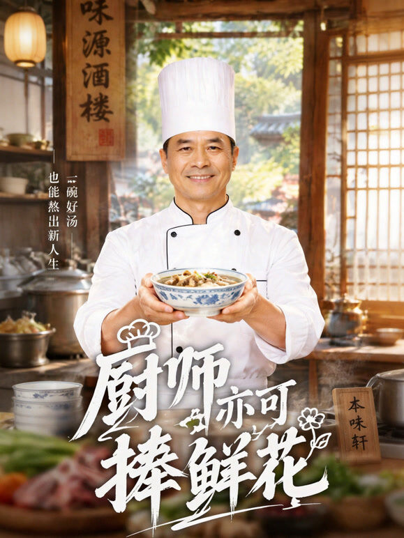 厨师亦可捧鲜花