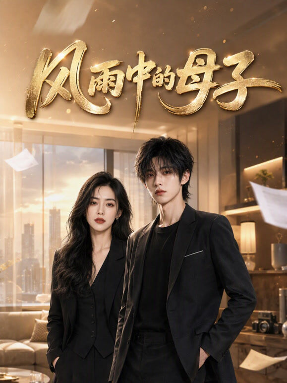 风雨中的母子