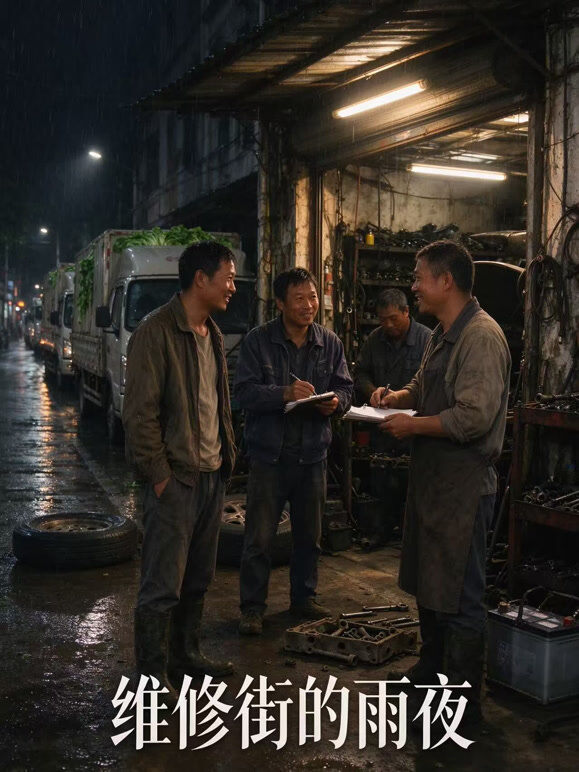 维修街的雨夜