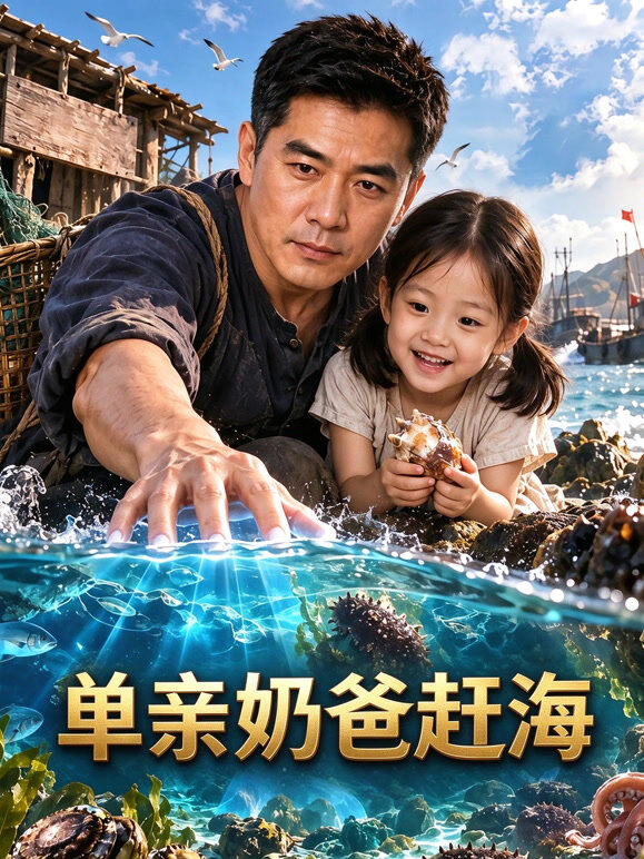 单亲奶爸赶海