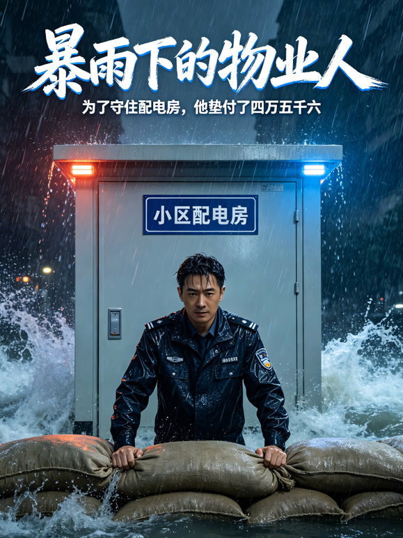 暴雨下的物业人