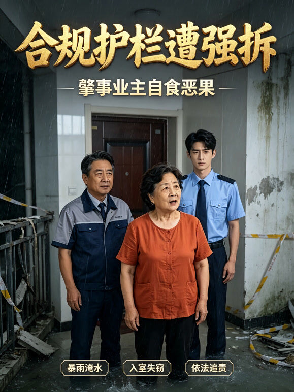 合规护栏遭强拆，肇事业主自食恶果