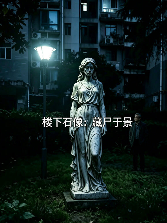 楼下石像：藏尸于景