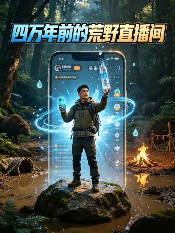四万年前的荒野直播间短剧海报