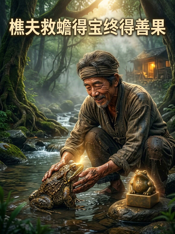 樵夫救蟾得宝终得善果