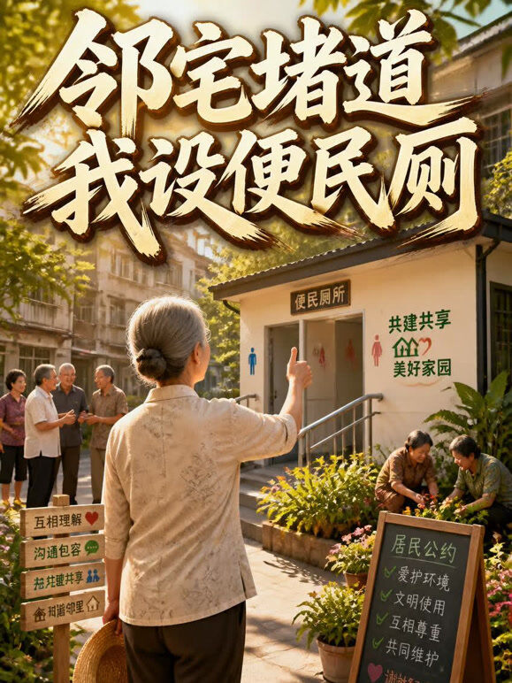 邻宅堵道我设便民厕