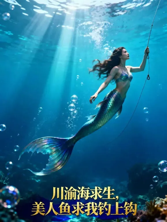 川渝海求生，美人鱼求我钓上钩短剧海报