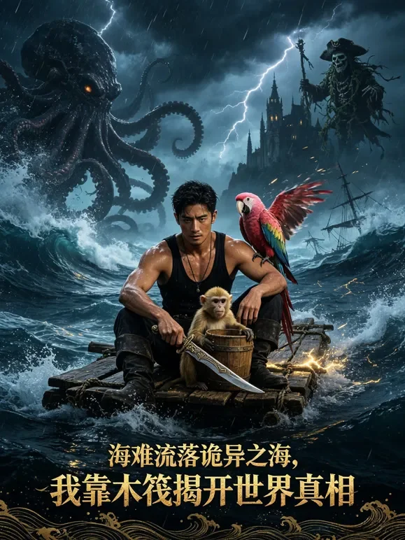 海难流落诡异之海，我靠木筏揭开世界真相短剧海报