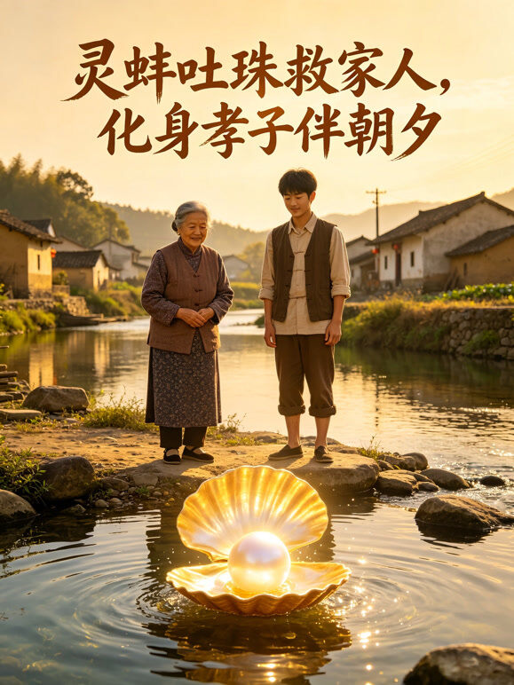 灵蚌吐珠救家人，化身孝子伴朝夕