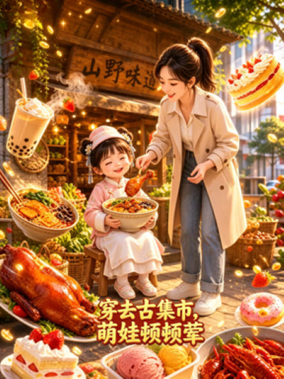 穿去古集市，萌娃顿顿荤