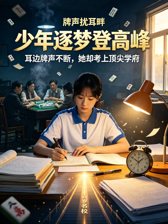 牌声扰耳畔，少年逐梦登高峰