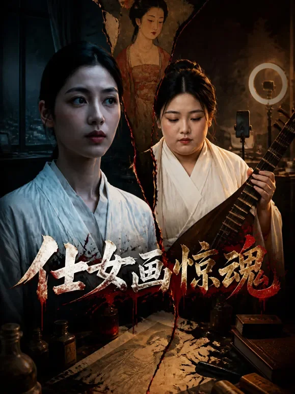 仕女画惊魂短剧海报