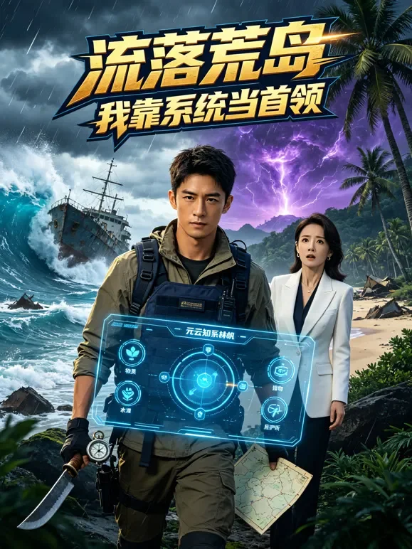 流落荒岛我靠系统当首领短剧海报