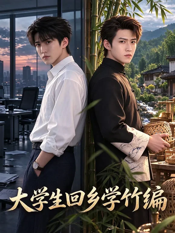 大学生回乡学竹编短剧海报